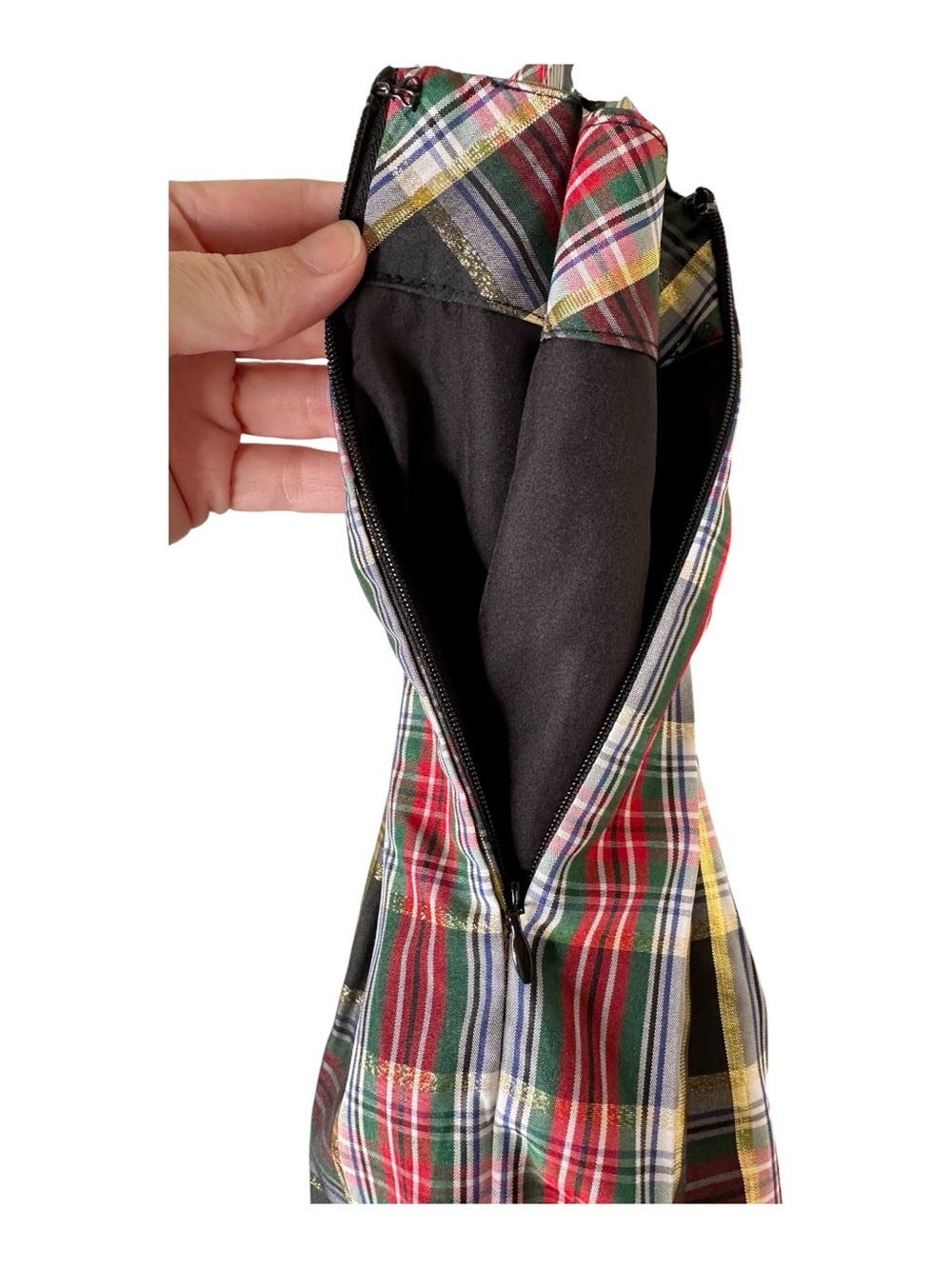 Talbots Metallic Taffeta Pleated Maxi Skirt Celebrate Plaid Size 12 Holiday - Picture 10 of 12